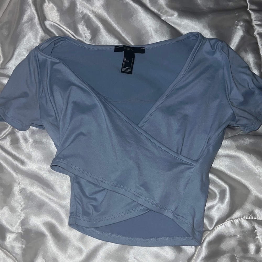 Blue v-neck t-shirt